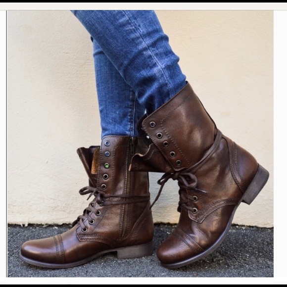 steve madden troopa combat boot brown